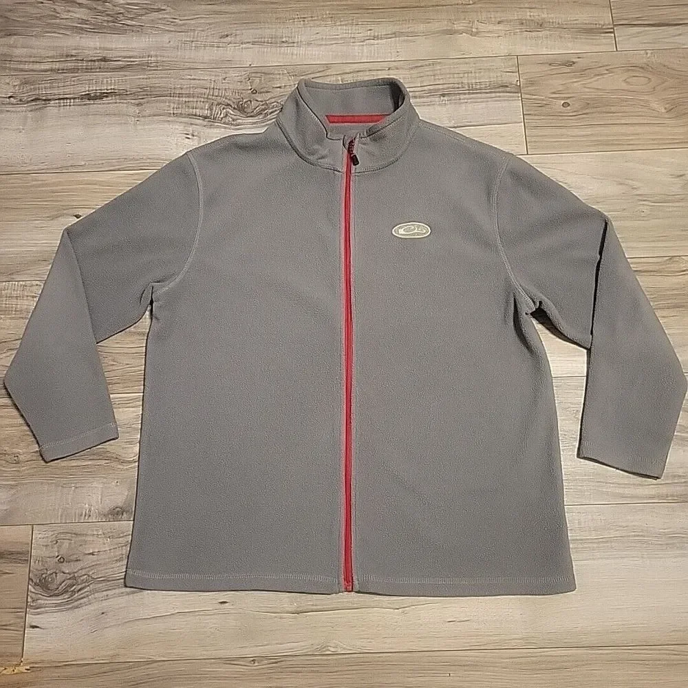 Drake Waterfowl Fleece‎ Youth 14 Gray 1/4 Zip Pullover